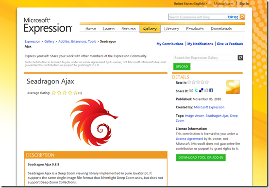 Microsoft Expression Seadragon Ajax