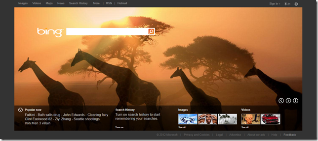 New Bing homepage goes live, now with larger featured photo and tiles