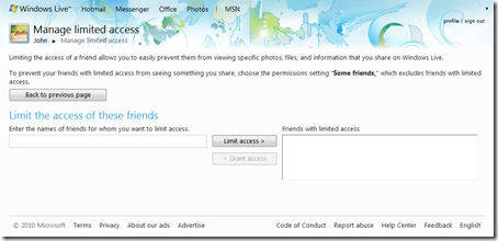 Manage Limited Access
