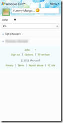 Windows Live Messenger Mobile Web - Contact Scrollwheel