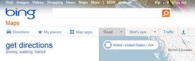 bing maps new nav