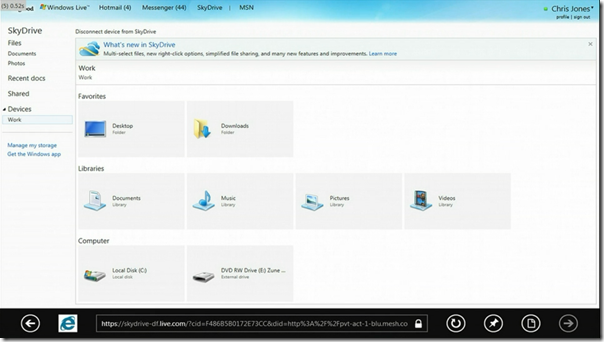 SkyDrive Wave 5 - Devices integration