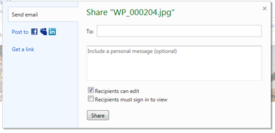 skydrive facebook share