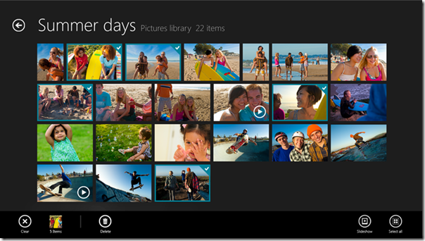 New Windows 8 Photos app - Thumbnails view