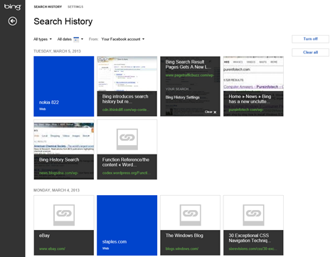 history bing liveside search look