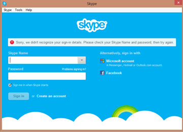 skype login fail