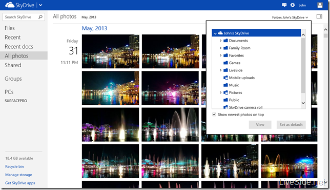 SkyDrive - All photos filter