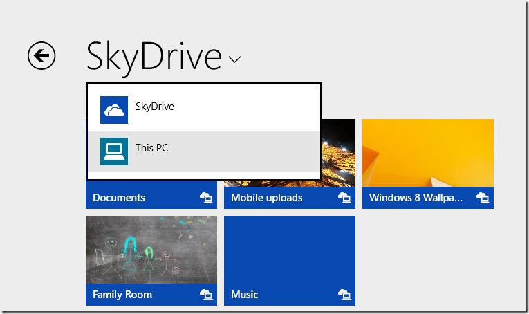 Windows 8.1 SkyDrive app